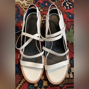 Tibi Strappy Block Heel - White